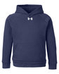 Under Armour Youth Rival Fleece Hooded Sweatshirt mid nvy/ wht_410 OFFront