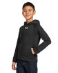 Under Armour Youth Rival Fleece Hooded Sweatshirt black/ white_001 ModelQrt