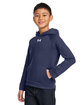 Under Armour Youth Rival Fleece Hooded Sweatshirt mid nvy/ wht_410 ModelQrt