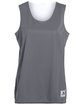 Augusta Sportswear Ladies' Wicking Polyester Reversible Sleeveless Jersey graphite/ white ModelBack
