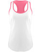 Next Level Apparel Ladies' Ideal Colorblock Racerback Tank white/ hot pink OFFront