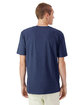 American Apparel Unisex CVC Henley T-Shirt heather indigo ModelBack