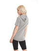 Next Level Apparel Unisex Mock Twist Short Sleeve Hoody T-Shirt heather gray ModelBack