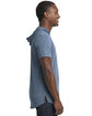 Next Level Apparel Unisex Mock Twist Short Sleeve Hoody T-Shirt indigo ModelSide