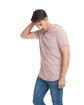 Next Level Apparel Unisex Mock Twist Short Sleeve Hoody T-Shirt tech maroon ModelSide
