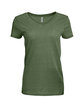 Threadfast Apparel Ladies' Vintage Dye Short-Sleeve V-Neck T-Shirt vintage grass OFFront