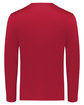 Holloway Adult Essential Long Sleeve T-Shirt Powered By Coolcore scarlet ModelBack