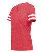 Holloway Ladies' Monterey T-Shirt scarlet htr/ wht ModelQrt