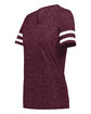 Holloway Ladies' Monterey T-Shirt maroon htr/ wht ModelQrt