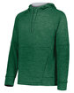 Holloway Adult All-Pro Performance Fleece Hoodie dr grn htr/ slvr ModelQrt