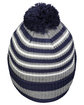 Holloway Adult Spirit Pom Beanie nvy/ htr gr/ wht ModelBack