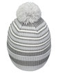 Holloway Adult Spirit Pom Beanie slv/ htr gr/ wht ModelBack