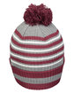 Holloway Adult Spirit Pom Beanie mrn/ htr gr/ wht ModelBack