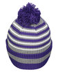 Holloway Adult Spirit Pom Beanie pur/ htr gr/ wht ModelBack