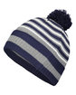 Holloway Adult Spirit Pom Beanie nvy/ htr gr/ wht ModelQrt