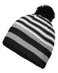 Holloway Adult Spirit Pom Beanie blk/ htr gr/ wht ModelQrt