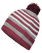 Holloway Adult Spirit Pom Beanie mrn/ htr gr/ wht ModelQrt