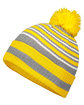 Holloway Adult Spirit Pom Beanie gld/ htr gr/ wht ModelQrt