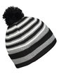 Holloway Adult Spirit Pom Beanie blk/ htr gr/ wht ModelSide