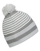 Holloway Adult Spirit Pom Beanie slv/ htr gr/ wht ModelSide