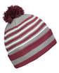 Holloway Adult Spirit Pom Beanie mrn/ htr gr/ wht ModelSide