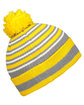 Holloway Adult Spirit Pom Beanie gld/ htr gr/ wht ModelSide