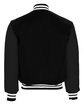 Holloway Adult Varsity Jacket black/ blck/ wht ModelBack