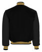 Holloway Adult Varsity Jacket black/ lt gold ModelBack