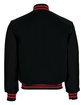 Holloway Adult Varsity Jacket blk/ blk/ scarlt ModelBack