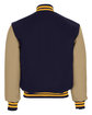 Holloway Adult Varsity Jacket d nv/ crm/ l gld ModelBack