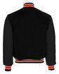 Holloway Adult Varsity Jacket blk/ brnt orange ModelBack