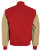 Holloway Adult Varsity Jacket scarlet/ cream ModelBack