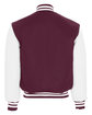 Holloway Adult Varsity Jacket maroon/ white ModelBack