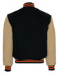 Holloway Adult Varsity Jacket bk/ crm/ bt orng ModelBack