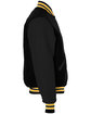 Holloway Adult Varsity Jacket black/ lt gold ModelSide