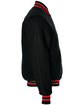 Holloway Adult Varsity Jacket blk/ blk/ scarlt ModelSide