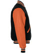 Holloway Adult Varsity Jacket blk/ burnt ornge ModelSide