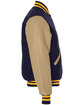 Holloway Adult Varsity Jacket d nv/ crm/ l gld ModelSide