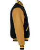 Holloway Adult Varsity Jacket bk/ l gld/ l gld ModelSide