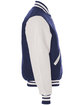 Holloway Adult Varsity Jacket dr purple/ wht ModelSide