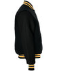 Holloway Adult Varsity Jacket blk/ lt gld/ wht ModelSide