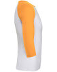 Bella + Canvas Unisex Three-Quarter Sleeve Baseball T-Shirt wht/ neon orange OFSide