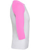 Bella + Canvas Unisex Three-Quarter Sleeve Baseball T-Shirt white/ neon pink OFSide