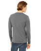Bella + Canvas Unisex Jersey Long-Sleeve V-Neck T-Shirt grey triblend ModelBack