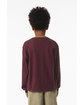 Bella + Canvas Youth 6 oz Heavyweight Long Sleeve T-Shirt maroon ModelBack