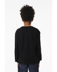 Bella + Canvas Youth 6 oz Heavyweight Long Sleeve T-Shirt black ModelBack