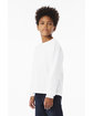 Bella + Canvas Youth 6 oz Heavyweight Long Sleeve T-Shirt white ModelSide