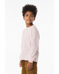 Bella + Canvas Youth 6 oz Heavyweight Long Sleeve T-Shirt soft pink ModelSide