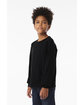 Bella + Canvas Youth 6 oz Heavyweight Long Sleeve T-Shirt black ModelSide