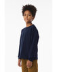 Bella + Canvas Youth 6 oz Heavyweight Long Sleeve T-Shirt navy ModelSide